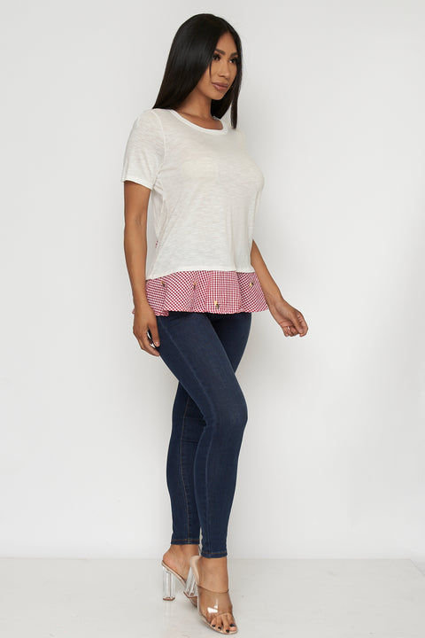 Short Sleeve Round Neck Tunic Top* (D72055-PJ530) - Wholesale Fashion Couture 
