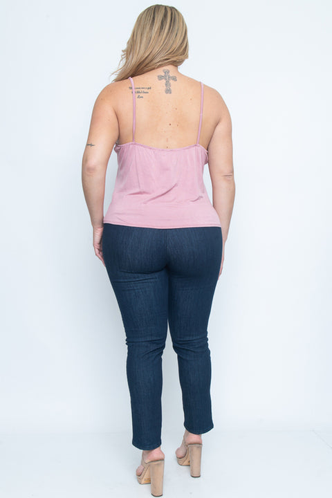 Plus Size Spaghetti Strap Solid Top* (ZA1545S) - Wholesale Fashion Couture 