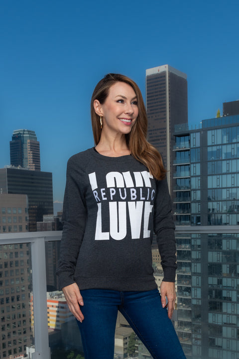 "LOVE REPUBLIC" Long Sleeve Round Neck Top  (T551) - Wholesale Fashion Couture 