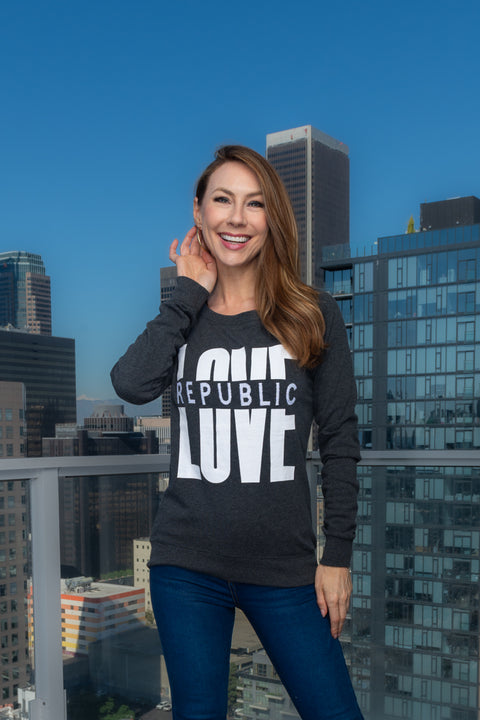 "LOVE REPUBLIC" Long Sleeve Round Neck Top  (T551) - Wholesale Fashion Couture 