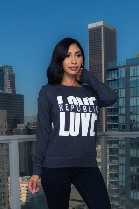 "LOVE REPUBLIC" Long Sleeve Round Neck Top  (T551) - Wholesale Fashion Couture 