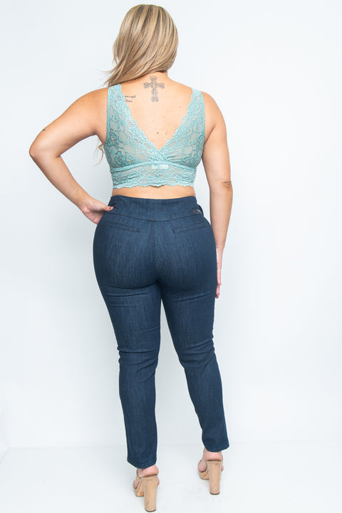 Plus Size V Neck Lace Bralette W/Front Lining Assorted Prints* (JT11948) - Wholesale Fashion Couture 