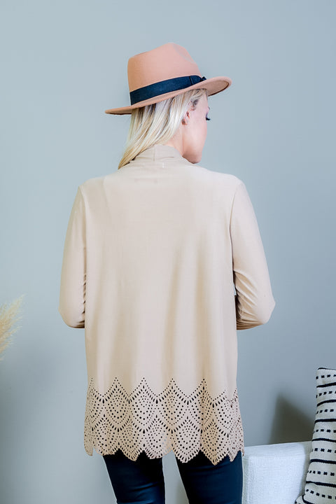 Asymmetrical Handkerchief Draped Open Front Long Sleeve Cardigan (J128M) - Wholesale Fashion Couture 