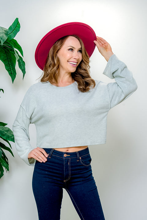 Oversized Terry Knit Long Sleeve Pullover Sweater with Open Tie Back (BT02430) - Wholesale Fashion Couture 
