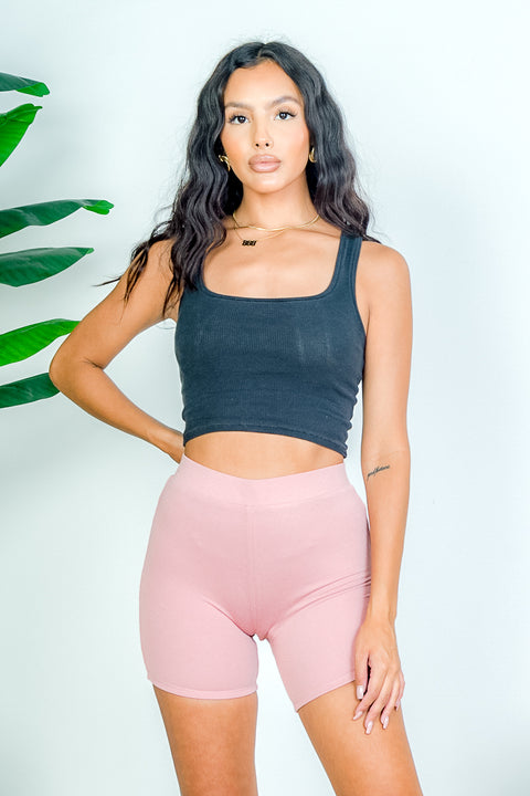 Basic High Waist Biker Shorts (6771PY) - Wholesale Fashion Couture 