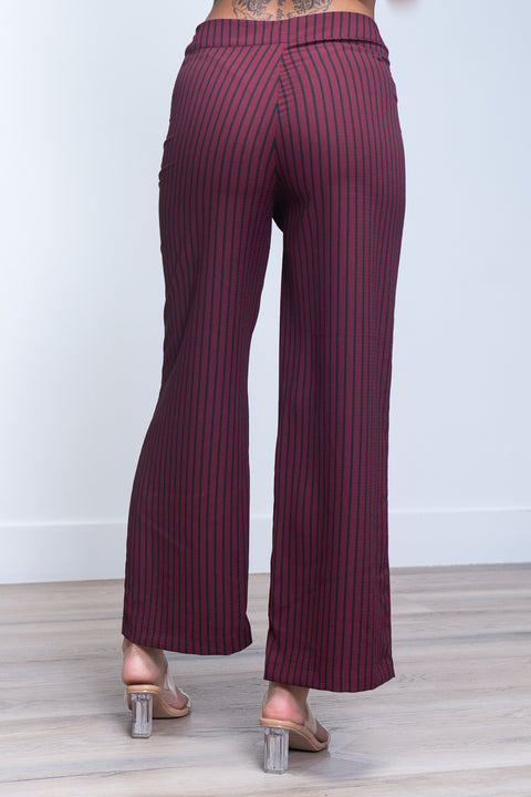 Straight Cut Striped Dressy Pants* (SJ4169) - Wholesale Fashion Couture 