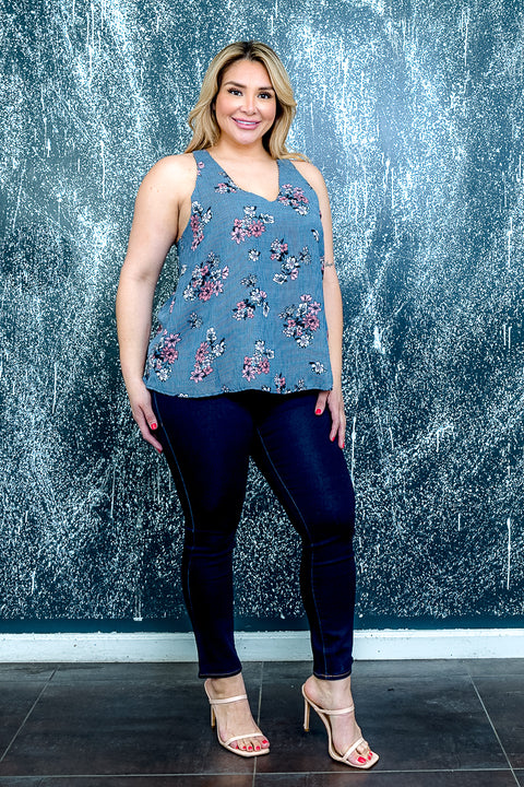 Plus Size Floral Sleeveless Top (ZB9624F) - Wholesale Fashion Couture 