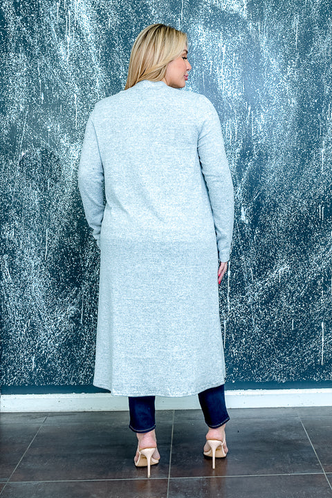 Plus Size Open Front Long Cardigan (43969) - Wholesale Fashion Couture 
