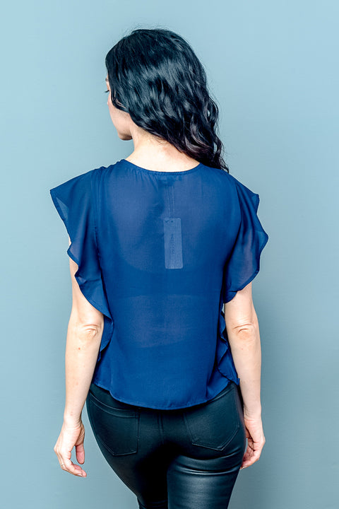Short Sleeve Rufle Top (20052) - Wholesale Fashion Couture inc