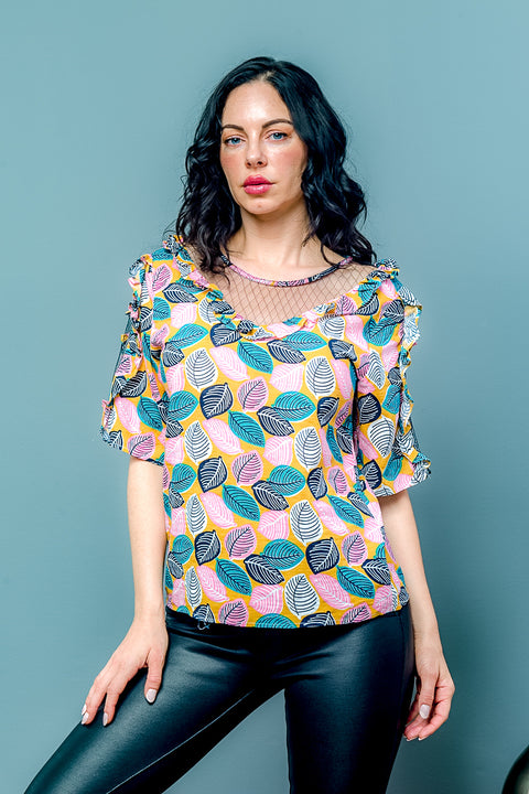 Short Sleeve Necklane Swing Top (T445) - Wholesale Fashion Couture inc