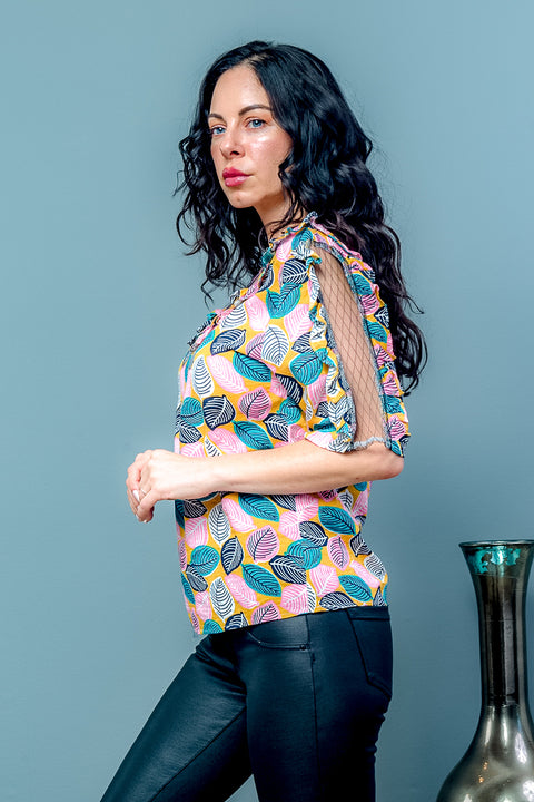 Short Sleeve Necklane Swing Top (T445) - Wholesale Fashion Couture inc
