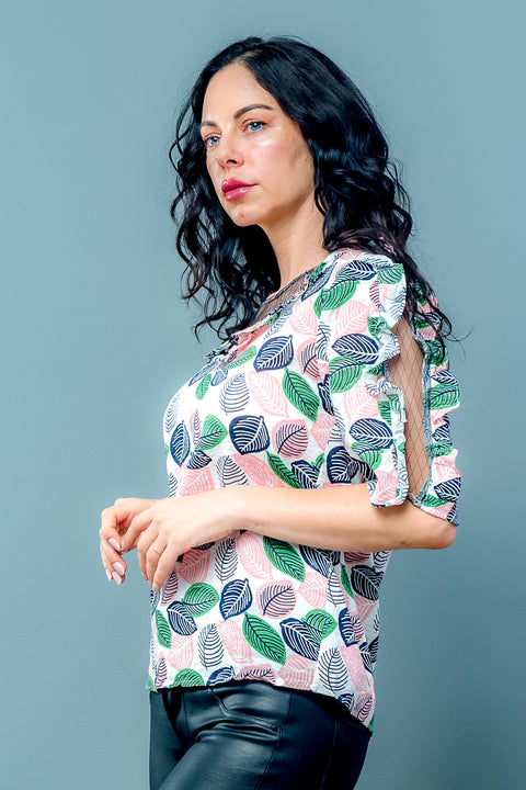 Short Sleeve Necklane Swing Top (T445) - Wholesale Fashion Couture inc