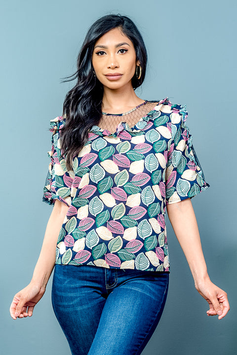 Short Sleeve Necklane Swing Top (T445) - Wholesale Fashion Couture inc