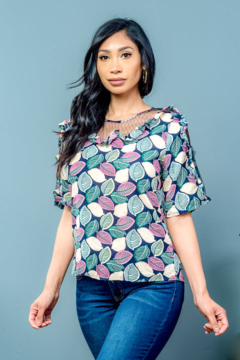 Short Sleeve Necklane Swing Top (T445) - Wholesale Fashion Couture inc