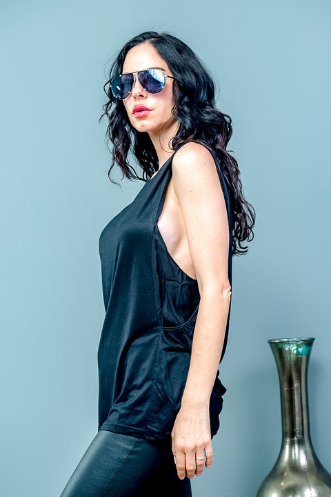 Luxe Double Lined Drop Armhole Sports Tank Top (LT22782) - Wholesale Fashion Couture 