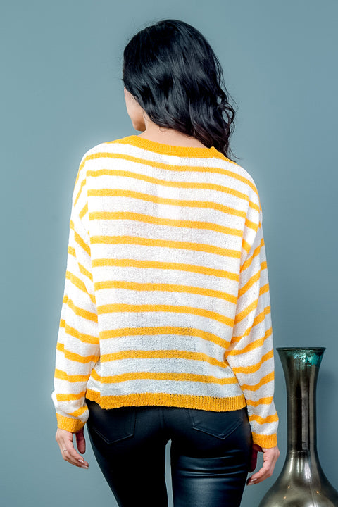 Long Sleeve Drop Shoulder Crew Neck Thin Knit Sweater Top (SW0112) - Wholesale Fashion Couture 