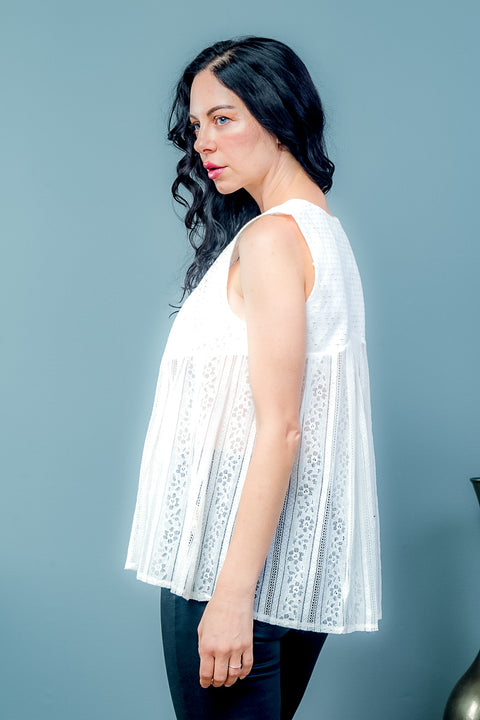 Lace Open Front Vest with Tie Front Closure (14973) - Wholesale Fashion Couture 