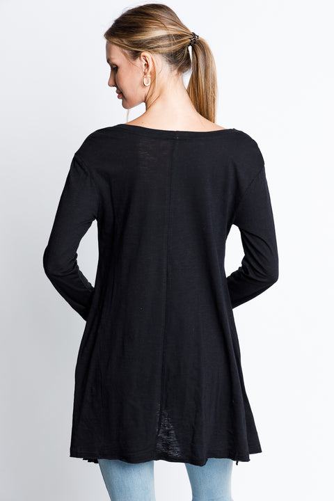 Round Neck Long Sleeve Top* (TK7671L) - Wholesale Fashion Couture 