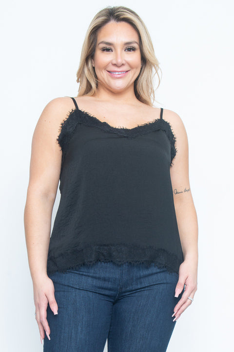 Sleeve Less Top (ZB8924S) Black (1X-2X-3X - 2-2-2