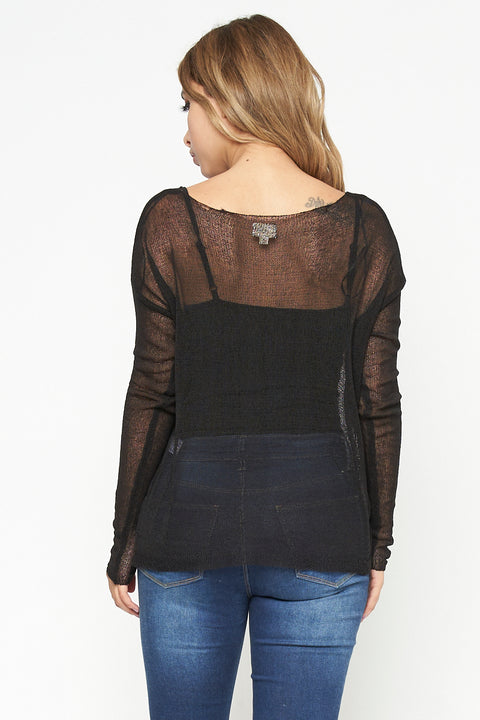 Long Sleeve Sweater Top (THSW0061) - Wholesale Fashion Couture 