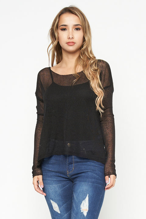 Long Sleeve Sweater Top (THSW0061) - Wholesale Fashion Couture 