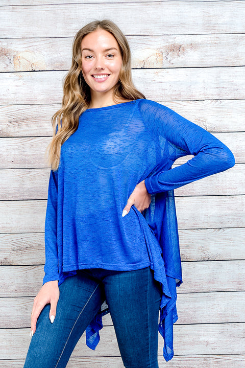 Blue Top Long Sleeves (SW13494) Royal / ( S-M-L-XL- 3-3)