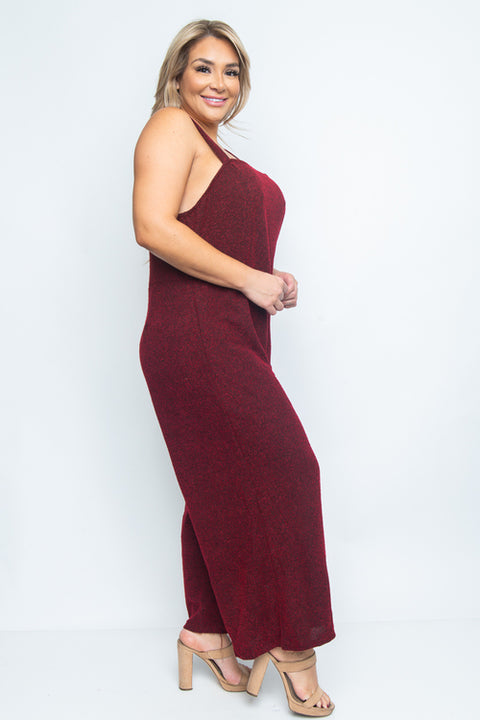 Plus Size Solid Jumper (JP13389) Burgundy / ( 1XL-2XL-3XL- 2-2-2)
