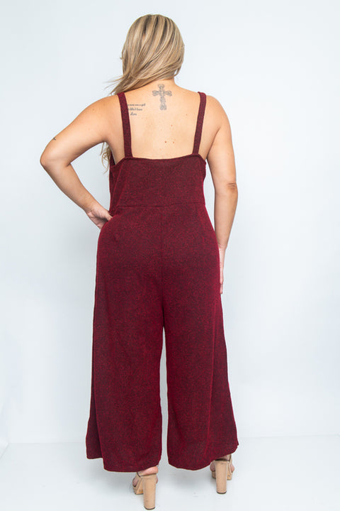 Plus Size Solid Jumper (JP13389) Burgundy / ( 1XL-2XL-3XL- 2-2-2)