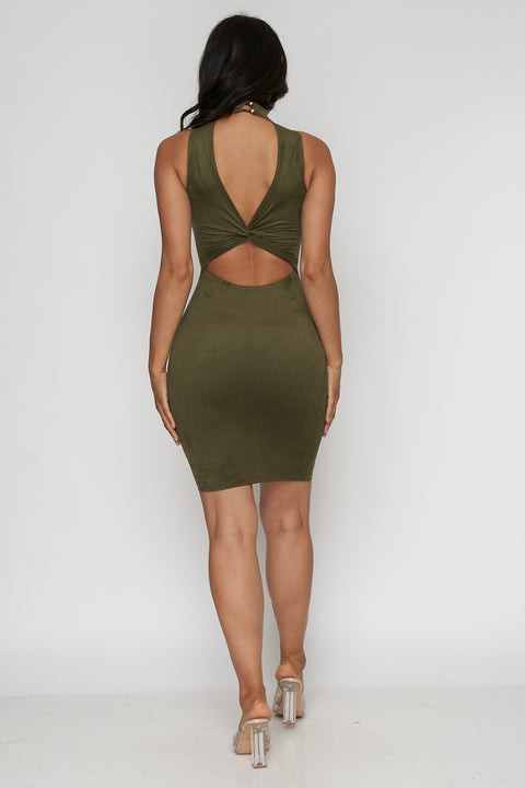 Open Back Suede Mini Dress* (D2237) - Wholesale Fashion Couture 