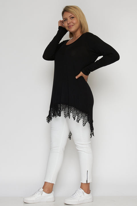 Plus Size Tunic Top W-Crochet (K64524X) - Wholesale Fashion Couture 
