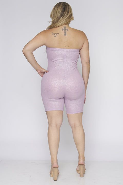 Plus Size Metllic Romper (LP10315) Lavander / ( 1XL-2XL-3XL- 2-2-2)