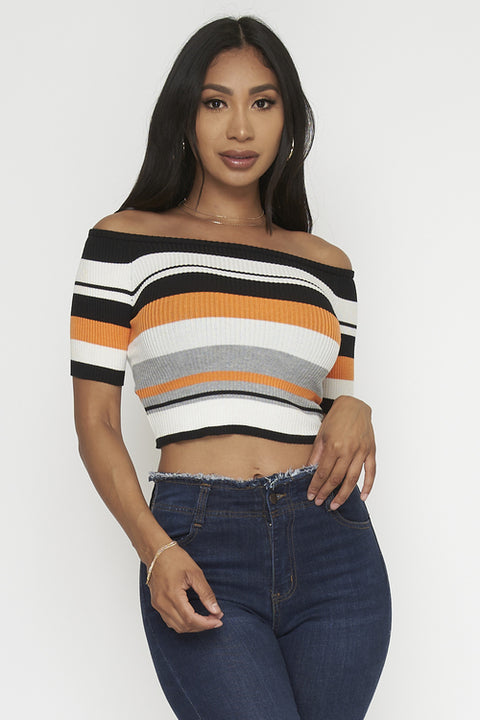 Off the shoulders Crop Top (SJL066) - Wholesale Fashion Couture 