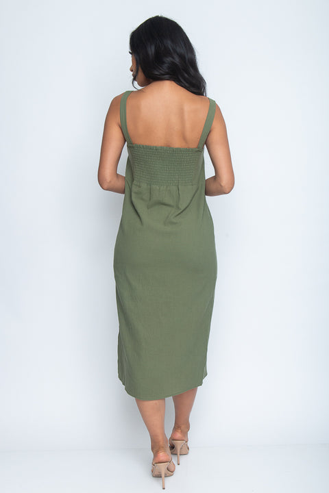Spaghetti Strap V-Neck Maxi Dress (DS0051-3191) - Wholesale Fashion Couture 