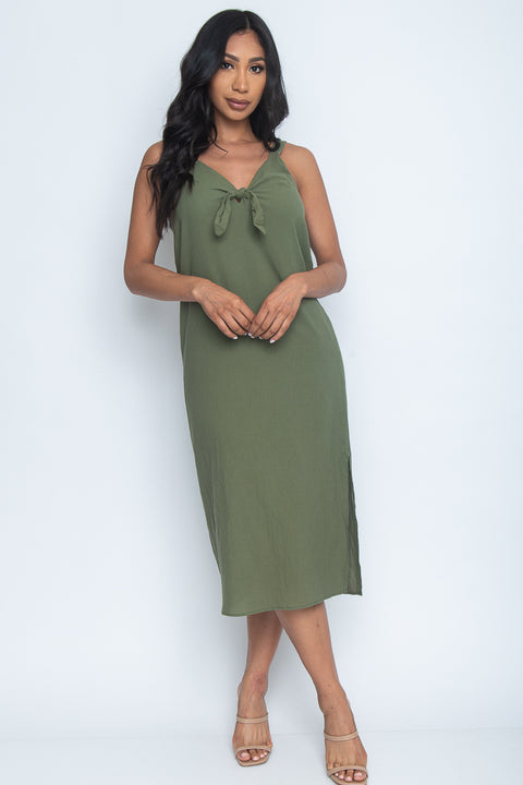 Spaghetti Strap V-Neck Maxi Dress (DS0051-3191) - Wholesale Fashion Couture 