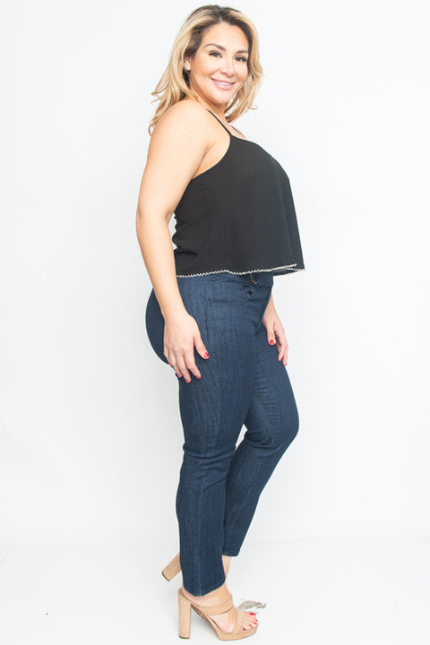 Plus Size Sleeveless Top (X98900-LW332H) Black / ( 1XL-2XL-3XL- 2-2-2)