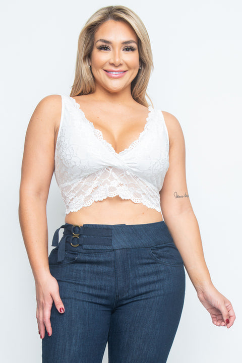 Plus Size Bralet (JT11948) White / ( 1XL-2XL-3XL- 2-2-2)