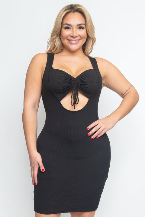 Plus Size Midi Dress (D11369) Black / ( 1XL-2XL-3XL- 2-2-2)