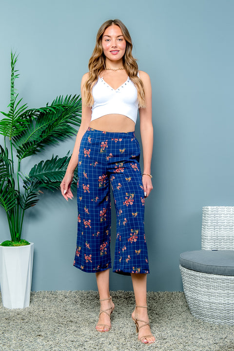 Floral Pants (EM4743B) Navy / ( S-M-L- 1-1-1)