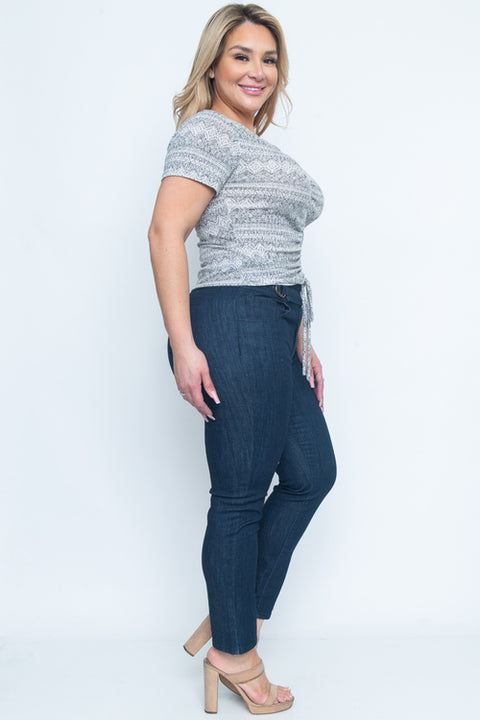 Top Short Sleeve (ZA3861A) Black / ( 1x-2x-3x- 1-1-1)