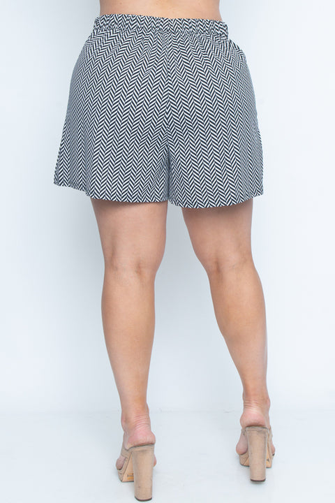 Plus Size Skirts (ZA0037P1) Black-White / ( 1X-2X-3X- 1-1-1)