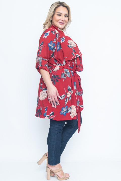 Plus Size Floral Cardigan (ZB8127F) - Wholesale Fashion Couture 