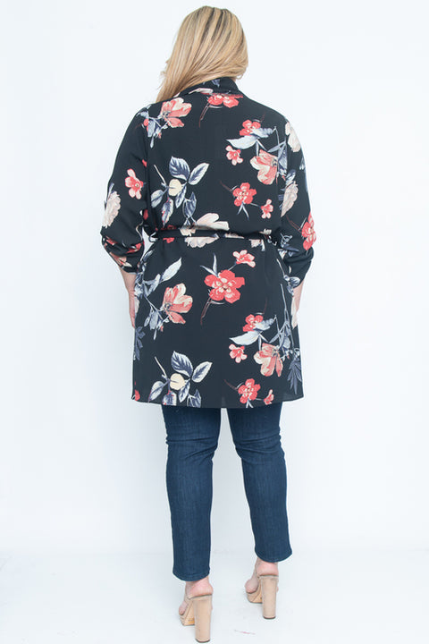 Plus Size Floral Cardigan (ZB8127F) - Wholesale Fashion Couture 