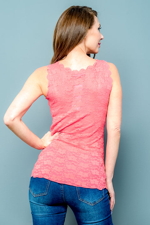 Sleeve Less Top (GG368) Coral / ( S,M,L- 2,2,2)