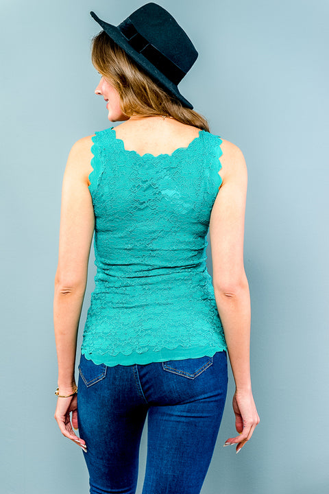Sleeve Less Top (GG368) Green / ( S,M,L- 2,2,2)