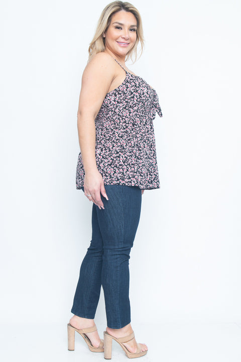 Plus Size Sleeve Less Top (ZB10324F5) Black / ( 1X-2X-3X- 2-1)
