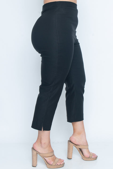 Plus Size Capri Pants (P2011-1) Black / ( 1x-2x-3x- 1-2-2)