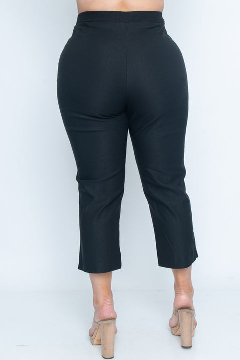 Plus Size Capri Pants (P2011-1) Black / ( 1x-2x-3x- 1-2-2)