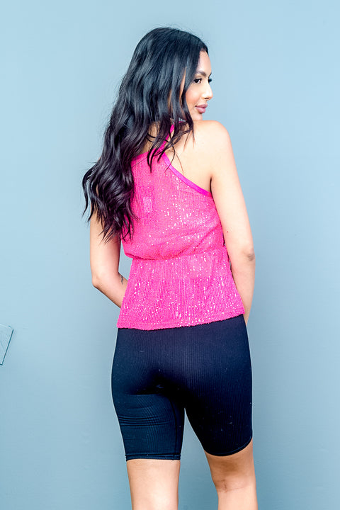 Sleeve Less Top^ (T10806) Hot-Pink / ( XS-S-M-L-XL- 1-2-2-2-1)
