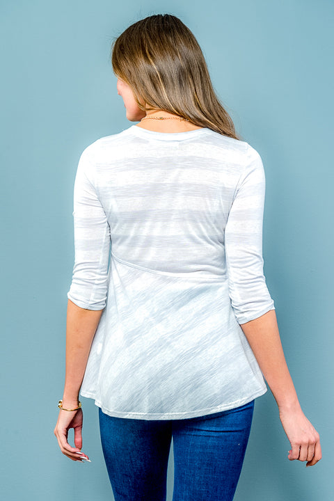 3/4 Top (D71409) Lt.Grey / ( S,M,L- 2,2,2)