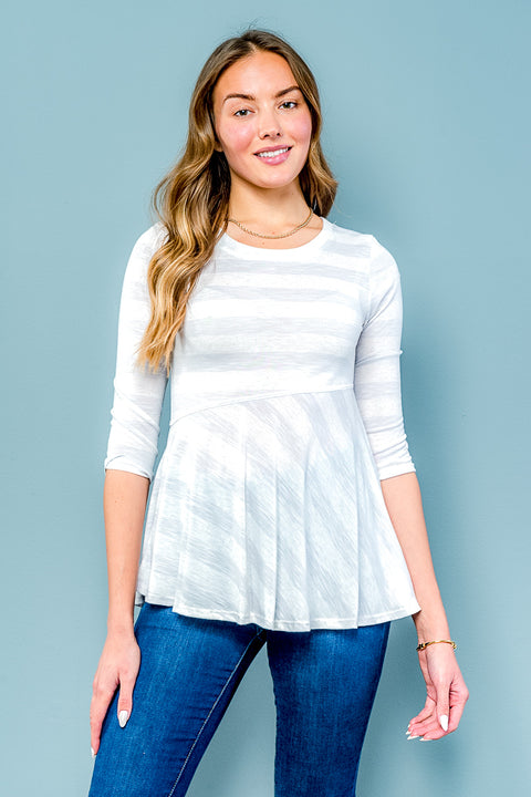3/4 Top (D71409) Lt.Grey / ( S,M,L- 2,2,2)